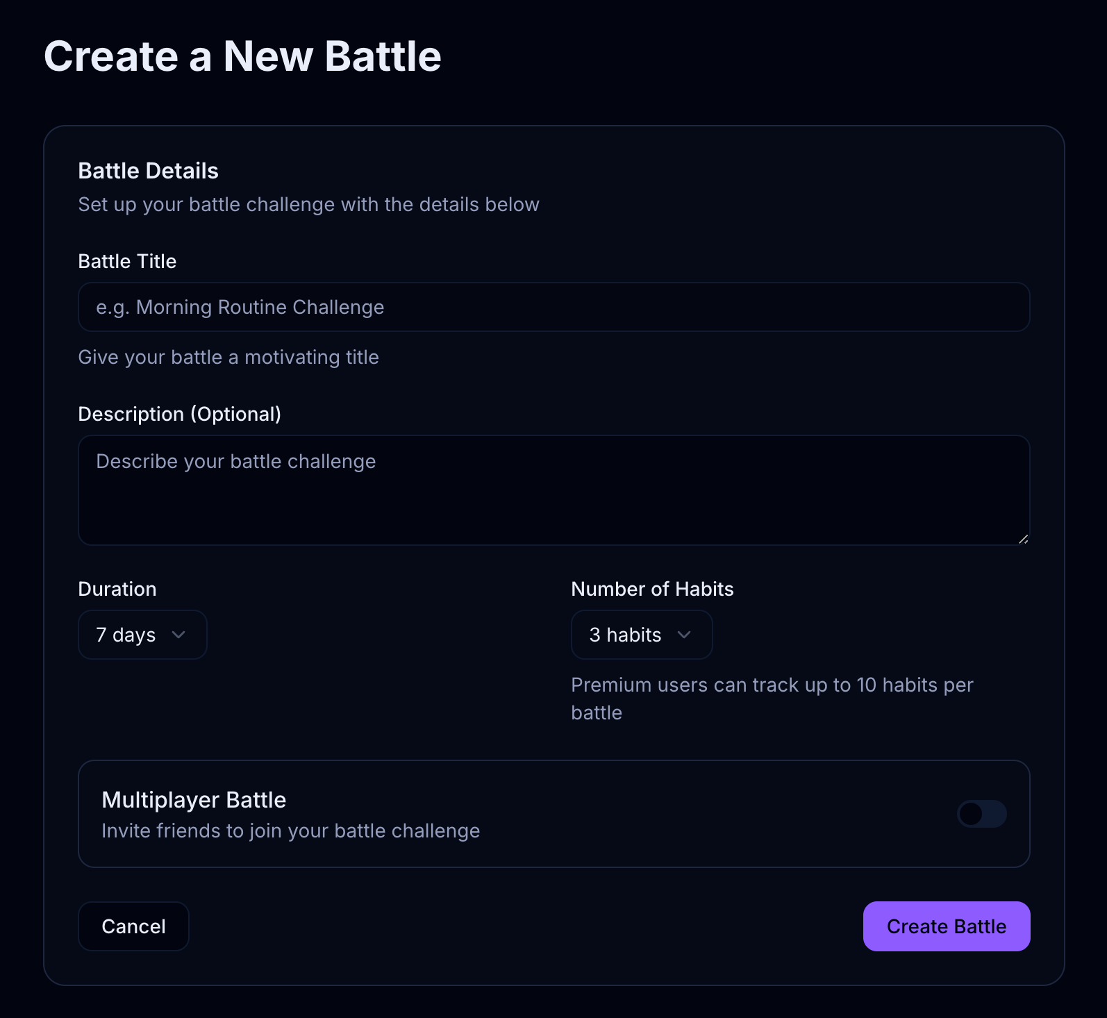 Habit Battle Reward